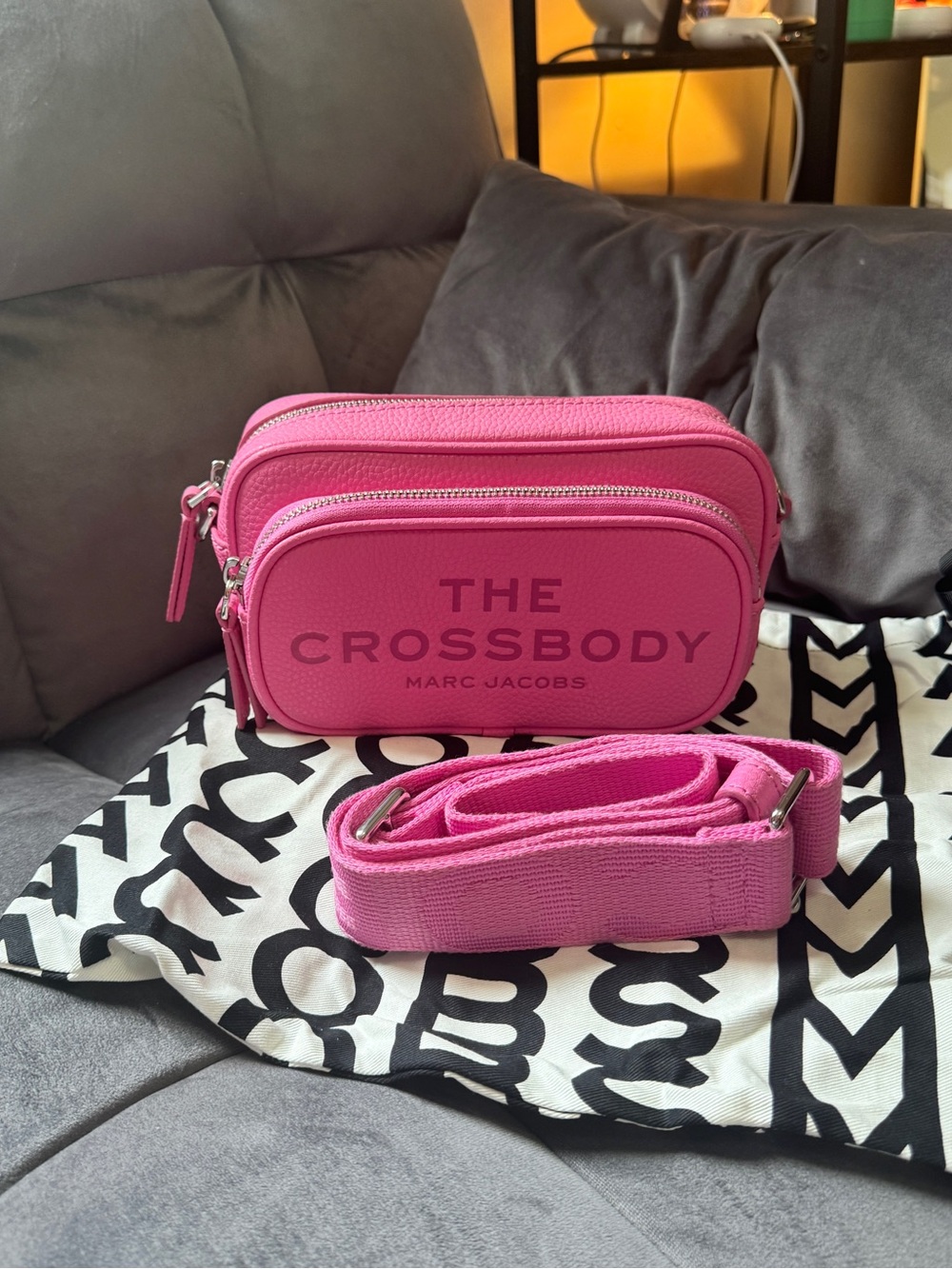 Marc Jacobs Pink Double-Zip Crossbody Camera Bag